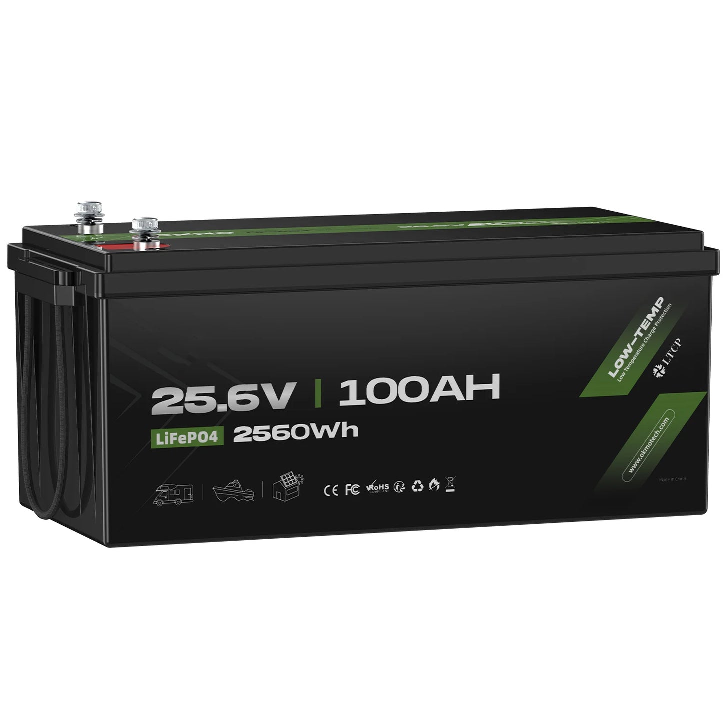 Grand Tai 24V 100Ah LiFePO4 Lithium Battery for Marine Trolling Motor, RV and Home Solar Energy Storage Off-Grid
